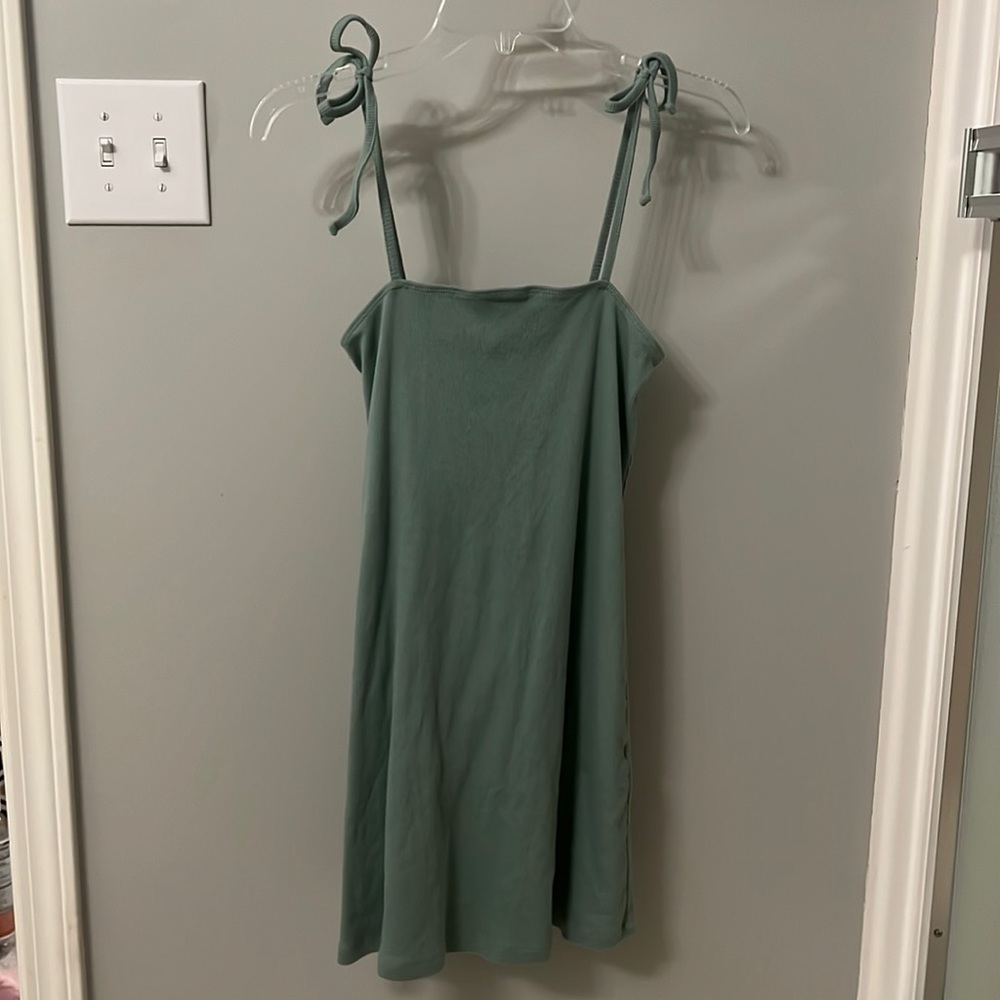 Green spaghetti strap dress from Forever 21.